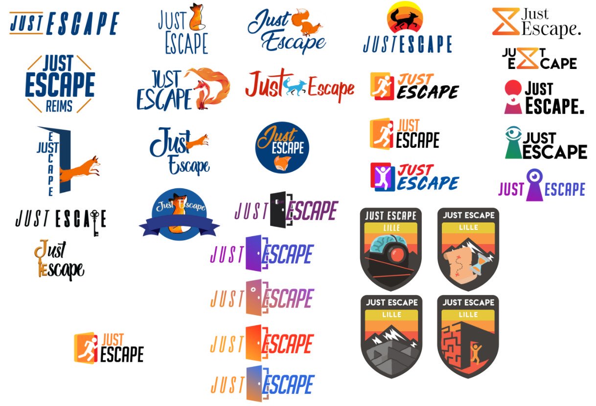 Plusieurs logos possibles pour Just Escape